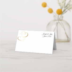 Folded Name Place Card-Wedding Couple-Custom Names Place Card