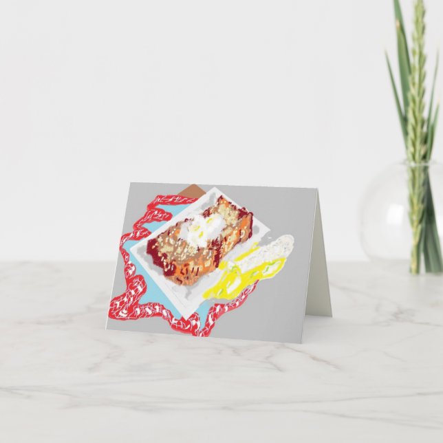 Folded Note Card :Banana Bread W/ a Banana (Front)