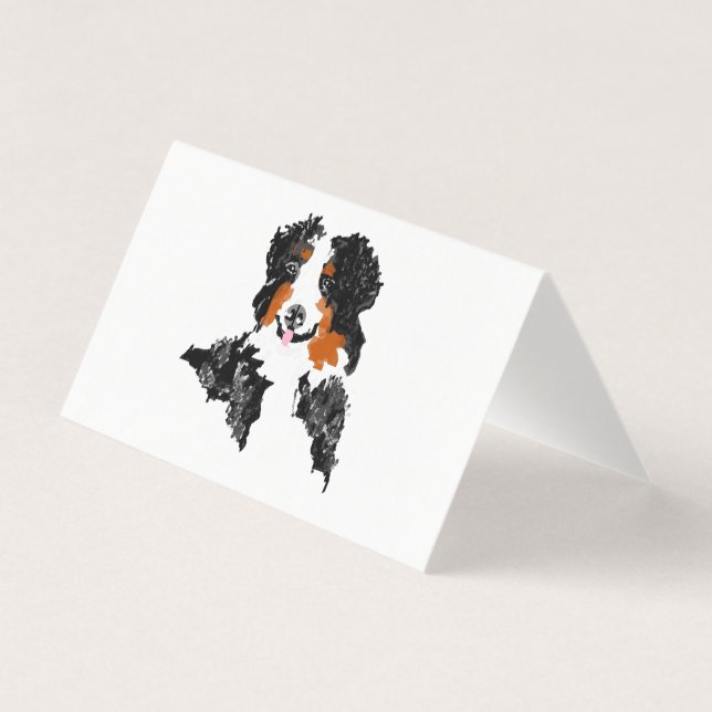 Folded Note Card : Bernese Mountain Dog (Front)
