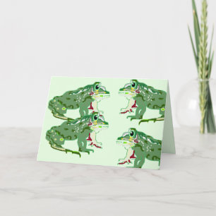 Folded Note Card Blank inside : Frogs