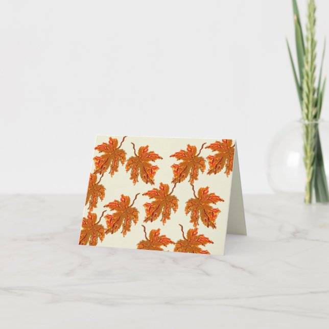 Folded Note Card : Maple Leaves (Front)