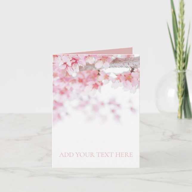 FOLDED NOTECARD  : CHERRY BLOSSOM : CUSTOMIZABLE (Front)