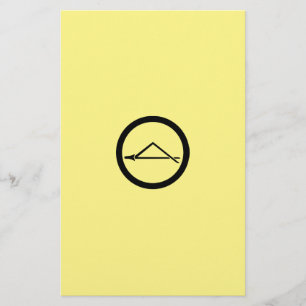 Folded pine needle in circle stationery