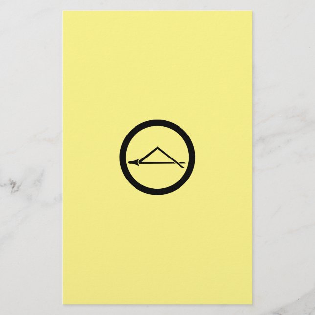 Folded pine needle in circle stationery (Front)
