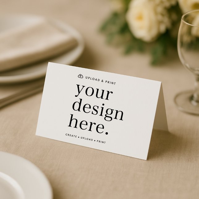 Folded Place Card Your Design Upload (Versatile place card template for business, events, weddings, special occasions & more!)