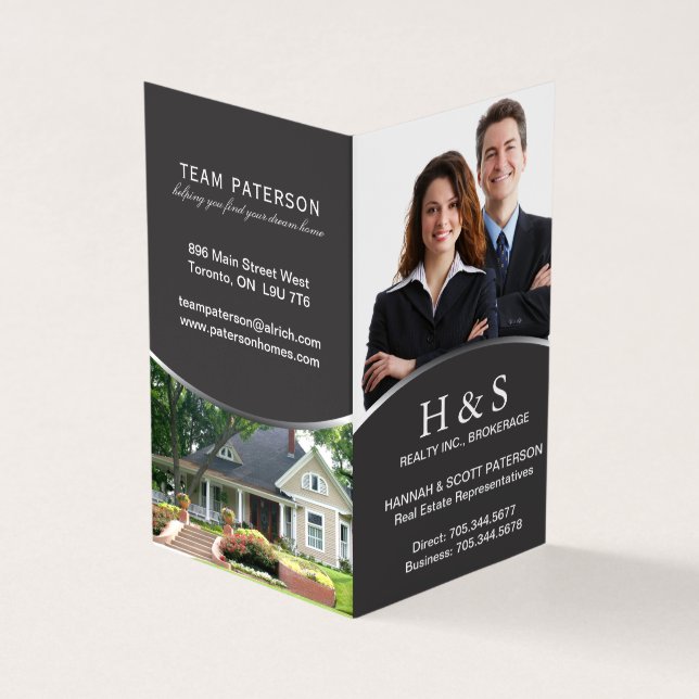 Folded Realtor Business Cards (Outside)