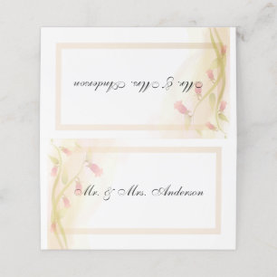 Folded Seating Cards - Pale pink matching set