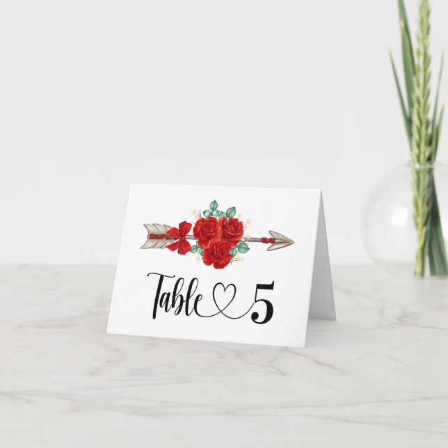 Folded TABLE Number Card (Front)