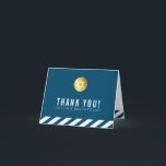 FOLDED THANK YOU bar mitzvah gold star dark blue Card<br><div class="desc">[ NOTE - THE GOLD EFFECT IS A PRINTED PICTURE ] A modern, simple design for a THANK YOU CARD Setup as a template it is simple for you to add your own details, or hit the customise button and you can add or change text, fonts, sizes etc TIP ::...</div>