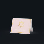 FOLDED THANK YOU bat mitzvah gold star blush pink Card<br><div class="desc">[ NOTE - THE GOLD EFFECT IS A PRINTED PICTURE ] A modern, simple design for a THANK YOU CARD Setup as a template it is simple for you to add your own details, or hit the customise button and you can add or change text, fonts, sizes etc TIP ::...</div>
