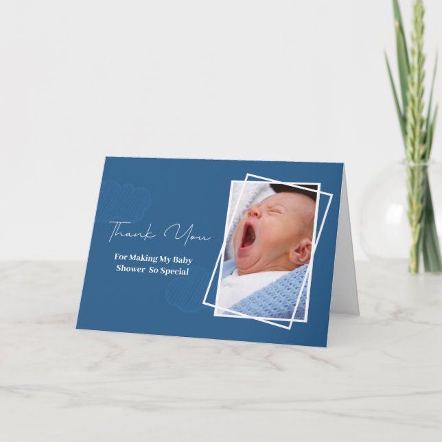 Folded Thank You Boys Photo Card (Front)