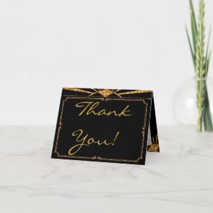 Folded Thank You Card Art Deco Roaring 20s GATSBY