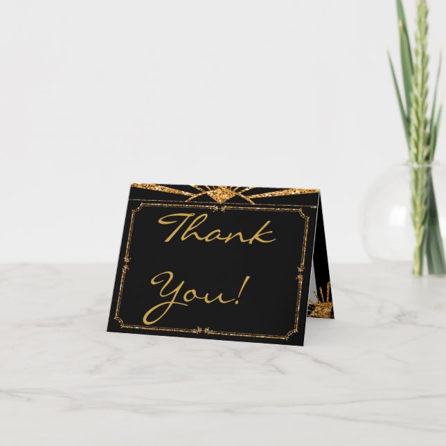 Folded Thank You Card Art Deco Roaring 20s GATSBY (Front)