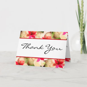 Folded Thank You Card Colourful Lotus Flower Black