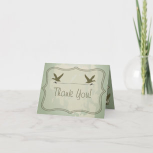 Folded Thank You Card Country Duck Hunting Rustic