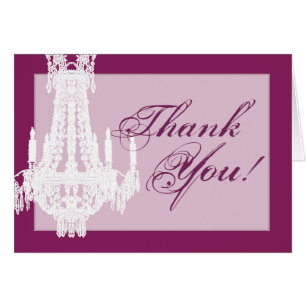 Folded Thank You Card Crystal Chandelier Glitz Gla
