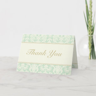 Folded Thank You Card Damask Paris