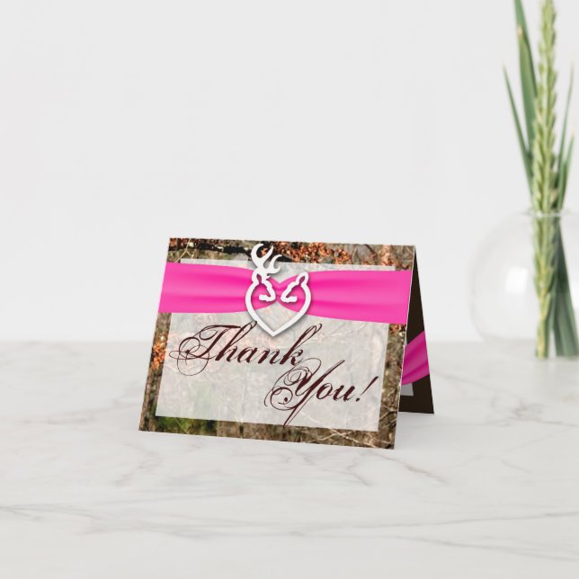 Folded Thank You Card Deer Couple Doe Buck Camo (Front)