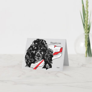Folded Thank You Card  Drawing of a Poodle