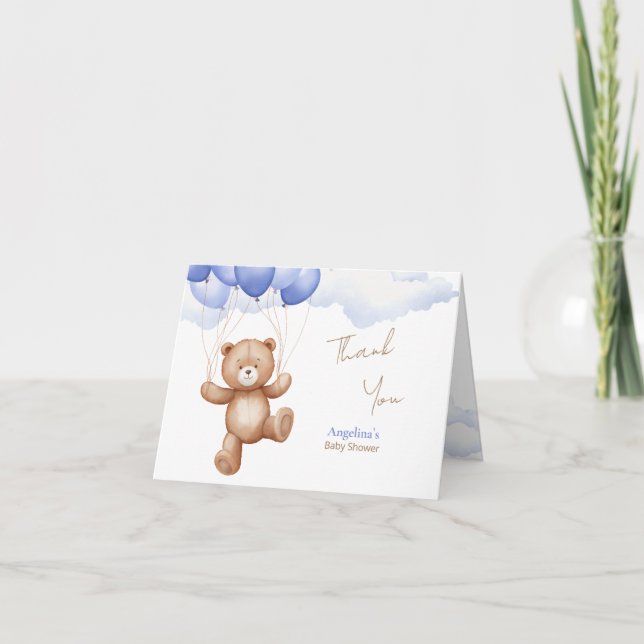 Folded Thank You Card for a Baby Shower. (Front)