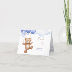 Folded Thank You Card for a Baby Shower.