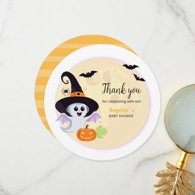 Folded Thank You Card for Baby Shower. (Front/Back In Situ)