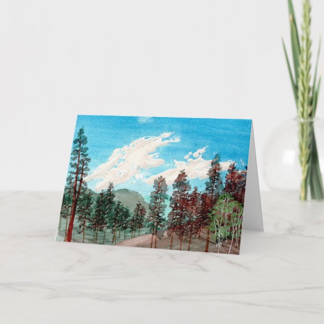 Folded Thank You Card - Forest and Clouds (Front)