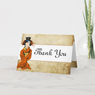 Folded Thank You Card Geisha