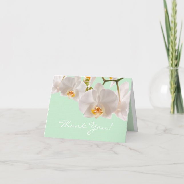 Folded Thank You Card Green & Orchid (Front)