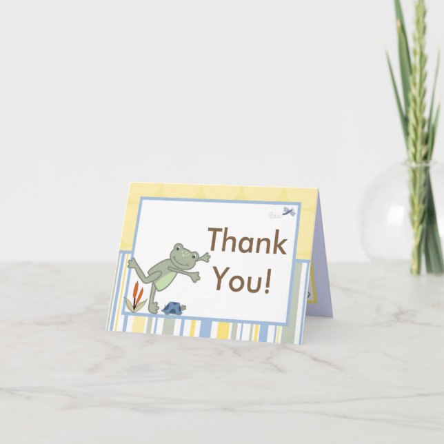 Folded Thank you Card Leap Frog Turtle Bee (Front)