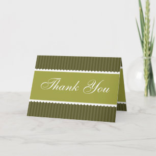 Folded Thank You Card Martini Olives Green Stripes