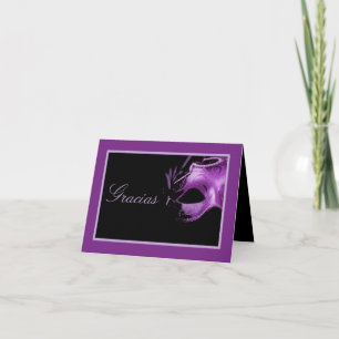 Folded Thank you Card Mis XV Purple Morado