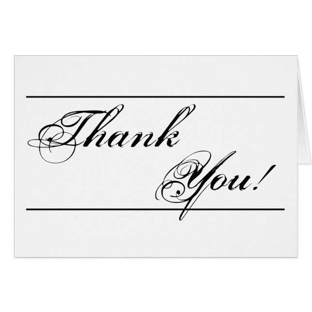 Folded Thank You Card Modern Typography Newsprint (Front Horizontal)