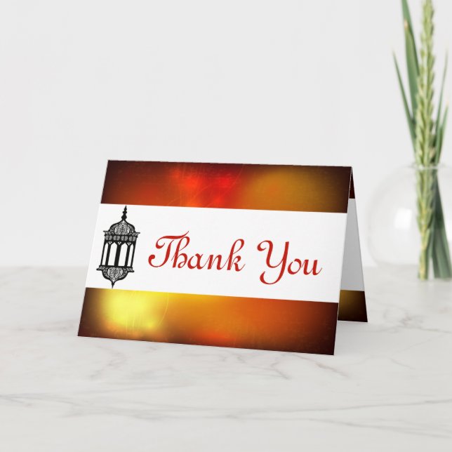 Folded Thank You Card Moroccan Lantern (Front)