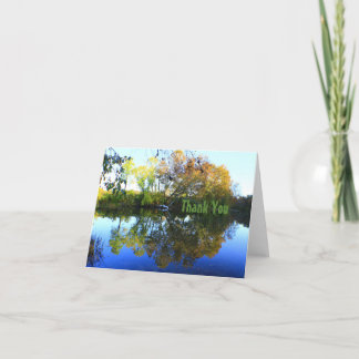 Folded Thank You Card Nature river trees reflction