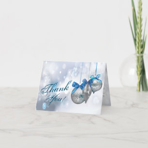 Folded Thank You Card Ornaments Snowflakes Snow Fl