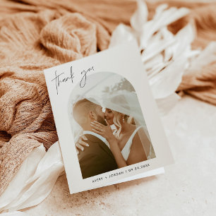 Folded Thank You Card, Photo Wedding Thank You Card