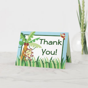 Folded Thank You Card Rain-forest Jungle Animal