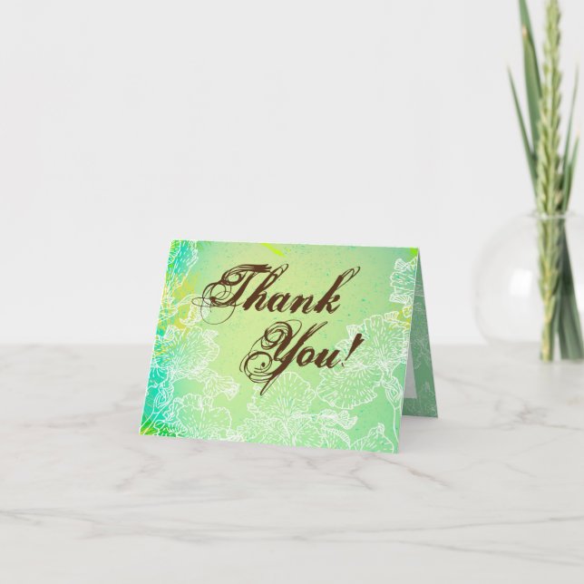 Folded Thank You Card Spring Hibiscus Flower Hawai (Front)