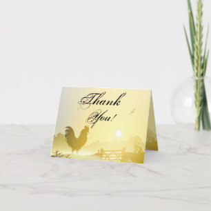 Folded Thank You Card Sunny Morning Farm Country R