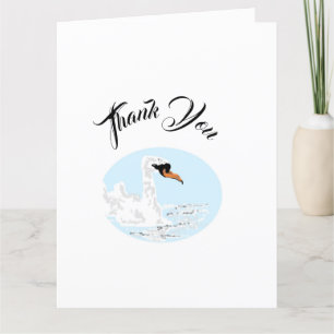Folded Thank you Card : Swan