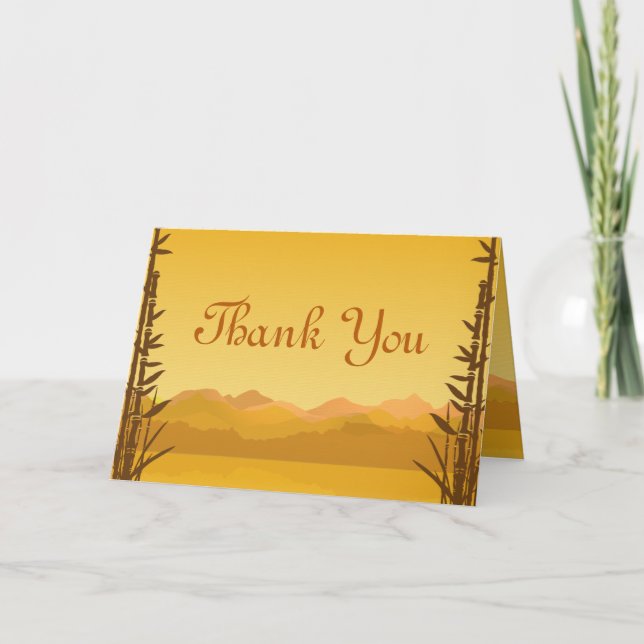 Folded Thank You Card Warm Sunset (Front)
