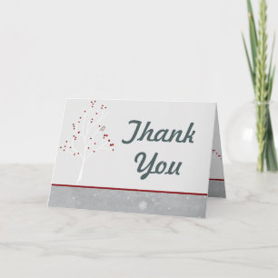 Folded Thank You Card White Tree