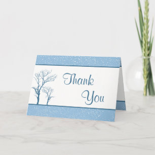Folded Thank You Card Winter Blue Christmas