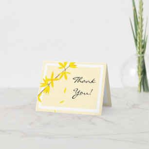 Folded Thank You Card Yellow & Cream Floral