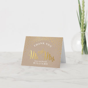 FOLDED THANK YOU mini spot confetti gold kraft