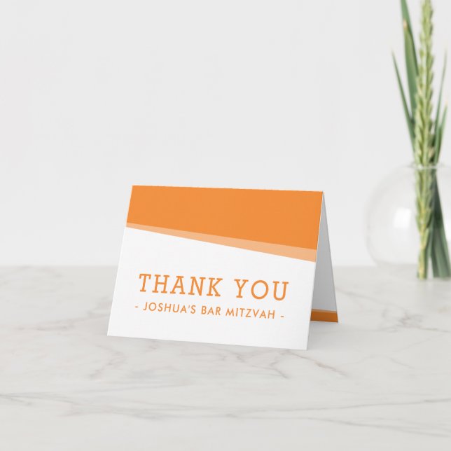 FOLDED THANK YOU simple modern bold bright orange (Front)