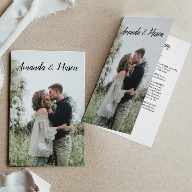 Folded Wedding Program Booklet With Photo Flyer (Creator Uploaded)