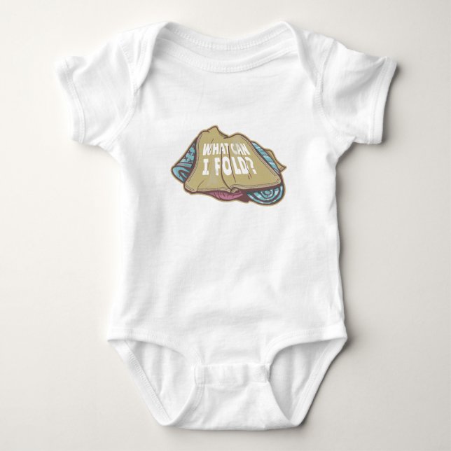 Folding clothes, laundry day baby bodysuit (Front)