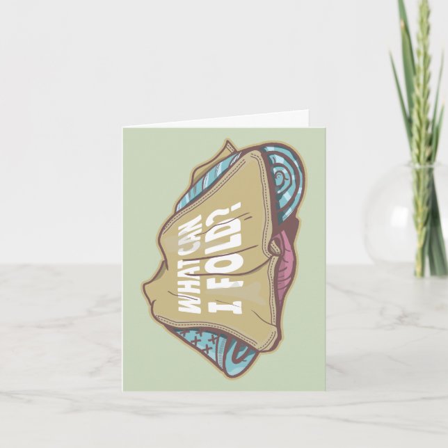 Folding clothes, laundry day card (Front)